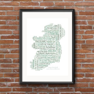 The Manky Map Eine Landkarte von Irland von The Word Bird Word Art