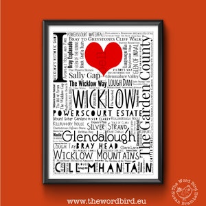 I LOVE WICKLOW, Ireland by The Word Bird Word Art