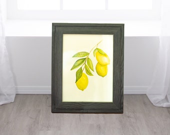 watercolor print, lemons, digital download