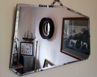 Stunning original art deco 1930s bevelled mirror