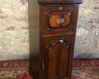 Tall Mahogany Cabinet with Key, Ornate Antique Style