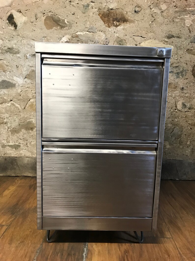 Filing Cabinet 2 Drawer With Hanging Rails Industrial Stripped Etsy