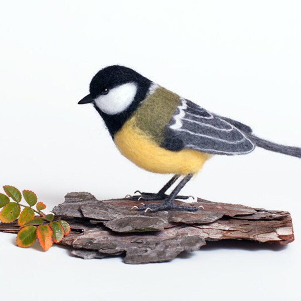 Great Tit - needle felted bird