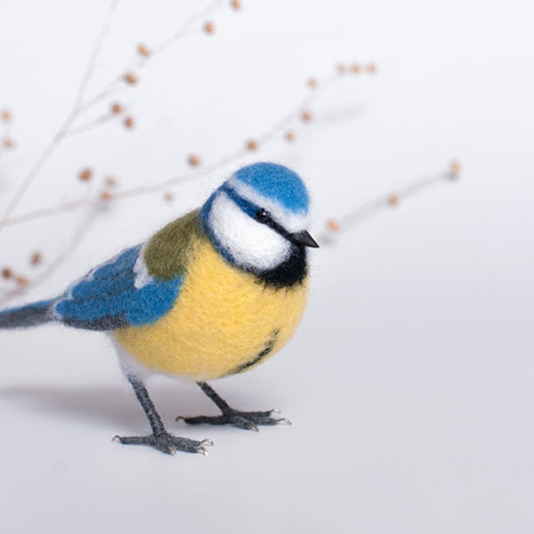 Eurasian Blue Tit - needle felted bird