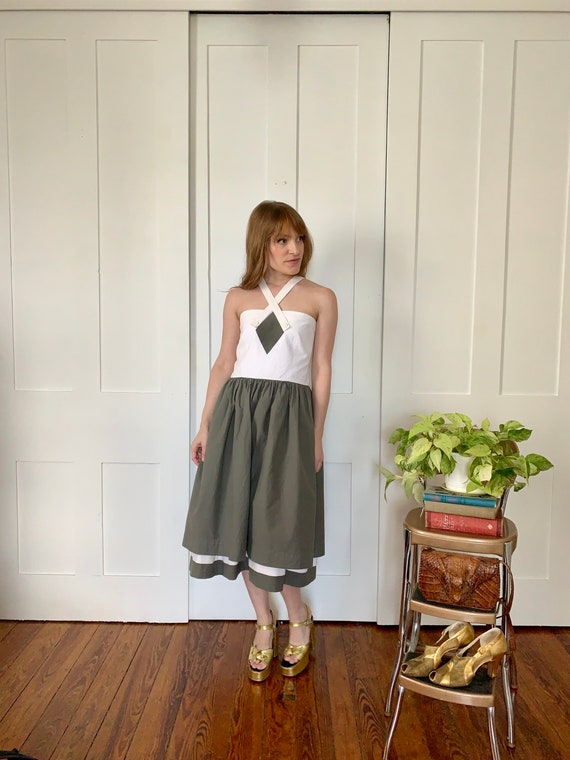 S/M 1980s does 1950s Valentino Convertible Strap D