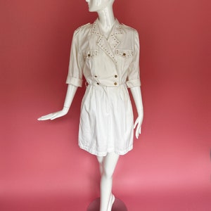 Pagliaccetto da cowboy SM bianco con strass, anni ’80