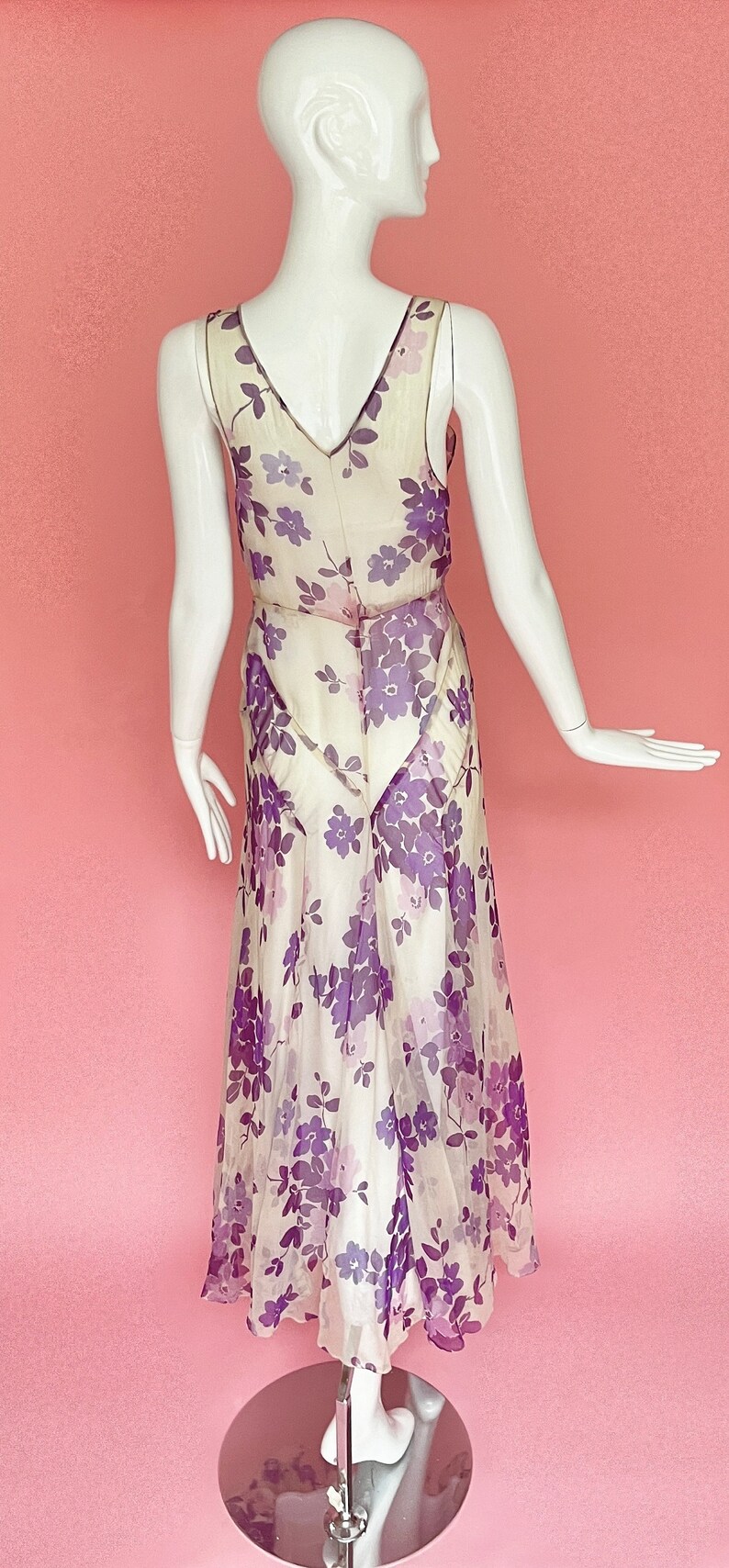 The Louise Gown, 1930s Bias Cut Silk Chiffon Gown image 3