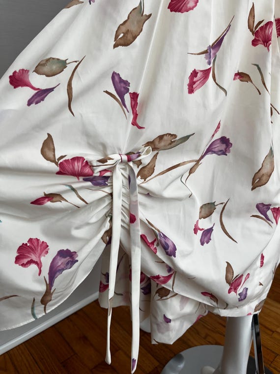 The Flora Gown, 1970s Strapless Flower Print Brid… - image 6