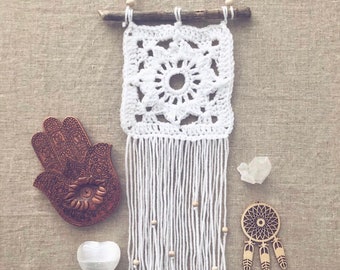 Bohemian crochet wall hanging