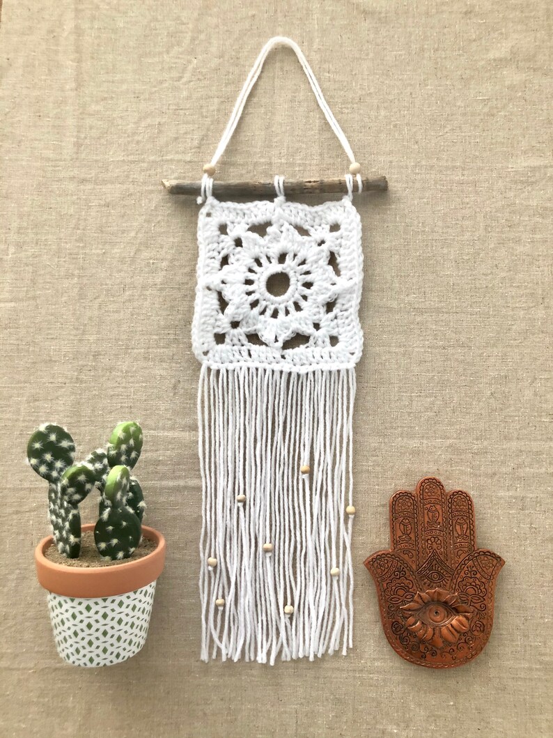 Bohemian crochet wall hanging image 2