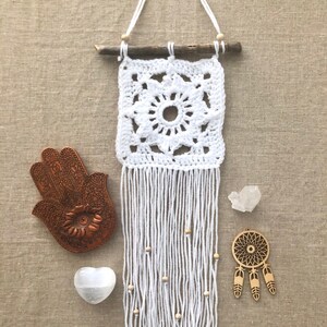 Bohemian crochet wall hanging image 4