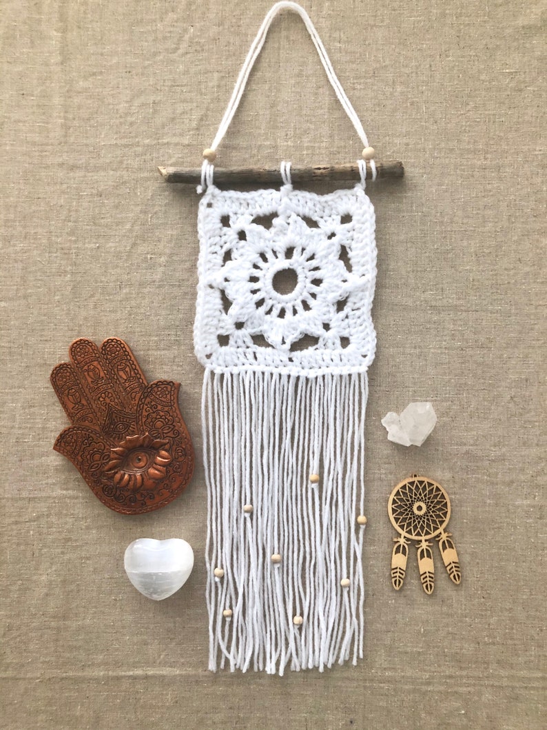 Bohemian crochet wall hanging image 4