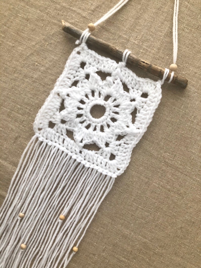 Bohemian crochet wall hanging image 3