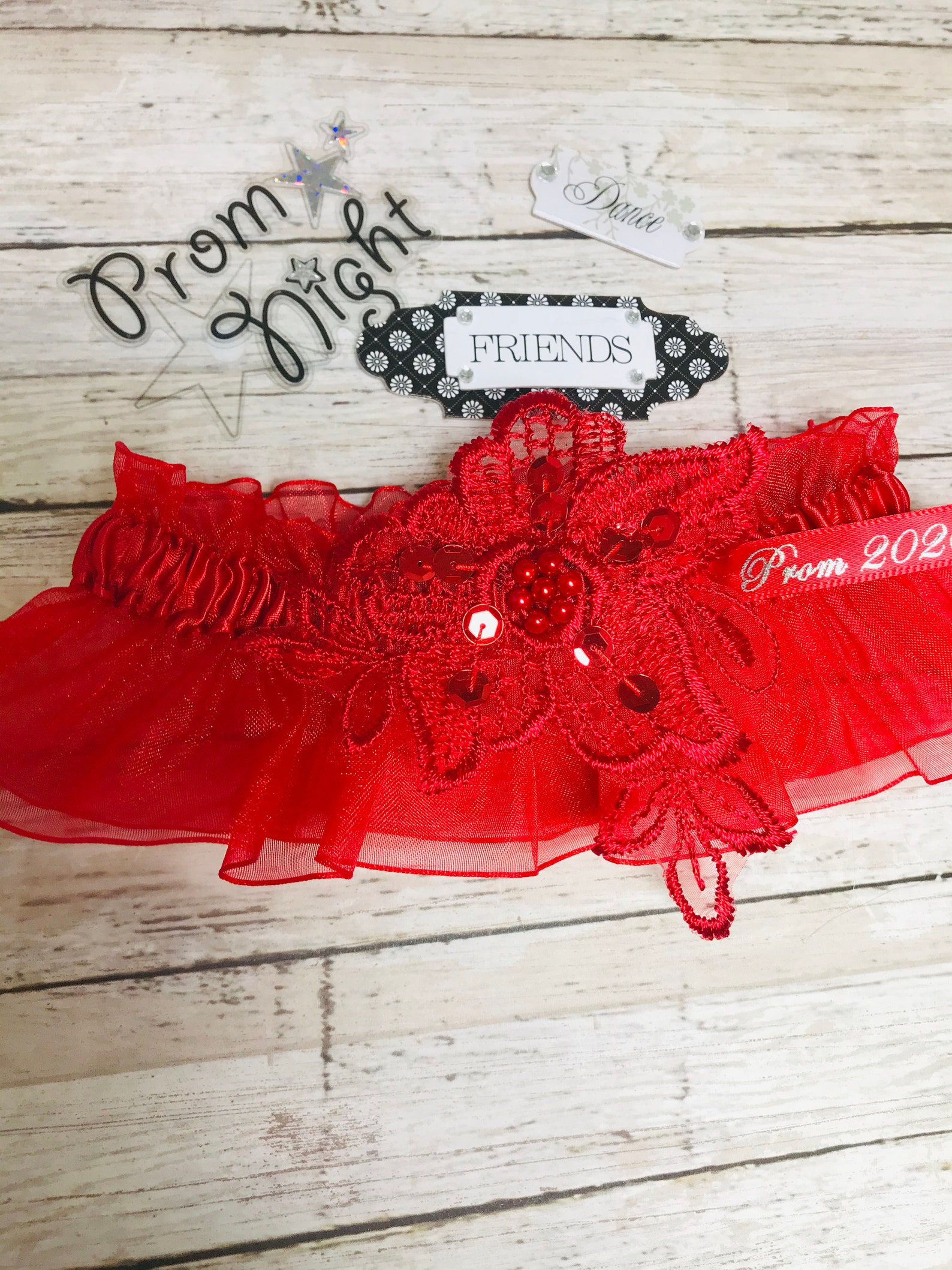 Red Beaded Prom Garter. Prom Garter. Red Garter Etsy