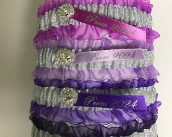 Shinny custom color prom garter.  Prom garter.