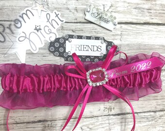 Prom garters. Ivory prom garter wred,ht.pink,fuchsia roses