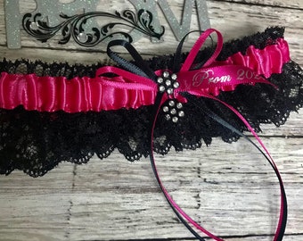 Black fuchsia prom garter,  Prom garters!!