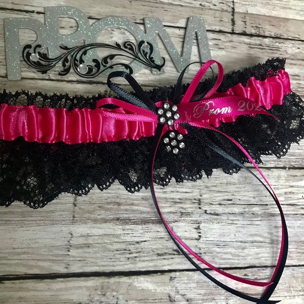 Black fuchsia prom garter,  Prom garters!!