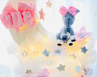Stars and moon diaper cake