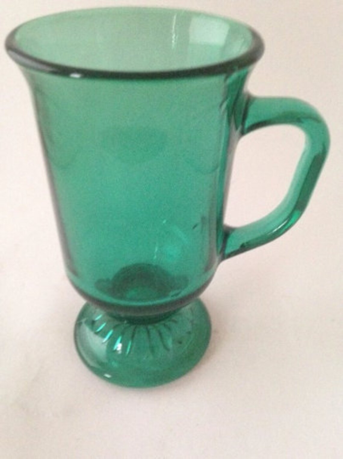 Teal Green Glass Irish Coffee Mug Light Green Hot Chocolate Etsy