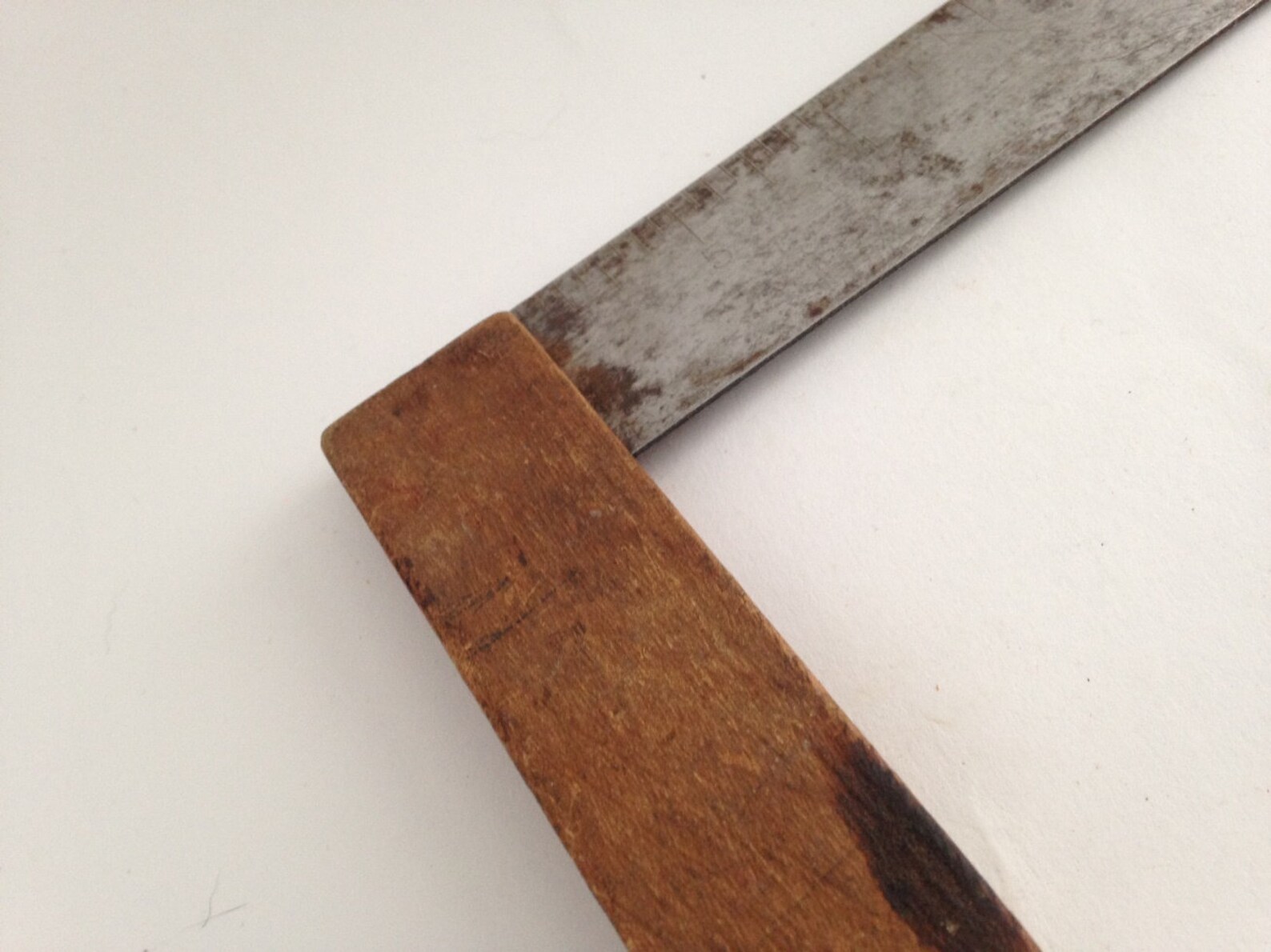 Rustic Wood Handle Carpenter Square, Vintage Tool, Man Cave Decor, Shop