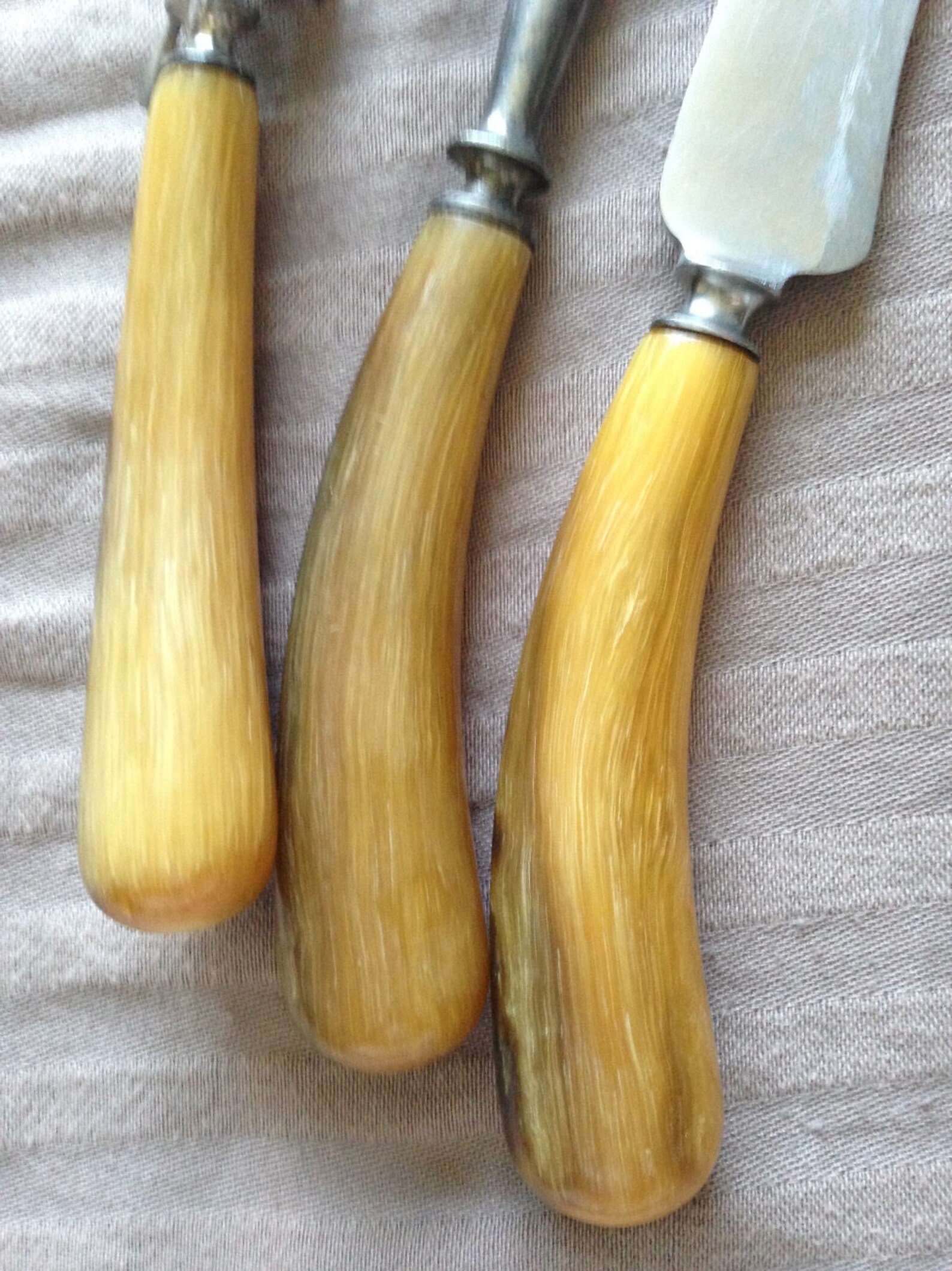 Vintage Bone Handle Carving Set Etsy