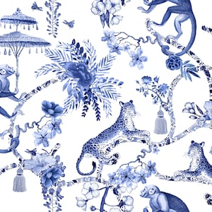 Oppervlaktepatroon Chinoiserie Art - "Chinoiserie Whimsy" - Naadloos patroon | Kunst om af te drukken voor de verkoop van eindproducten | Illustraties, designasset