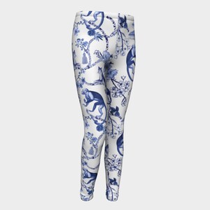 Chinoiserie Kids Leggings - &quot;Chinoiserie Whimsy&quot; | Art to Wear for Trendy Kids and Tweens!