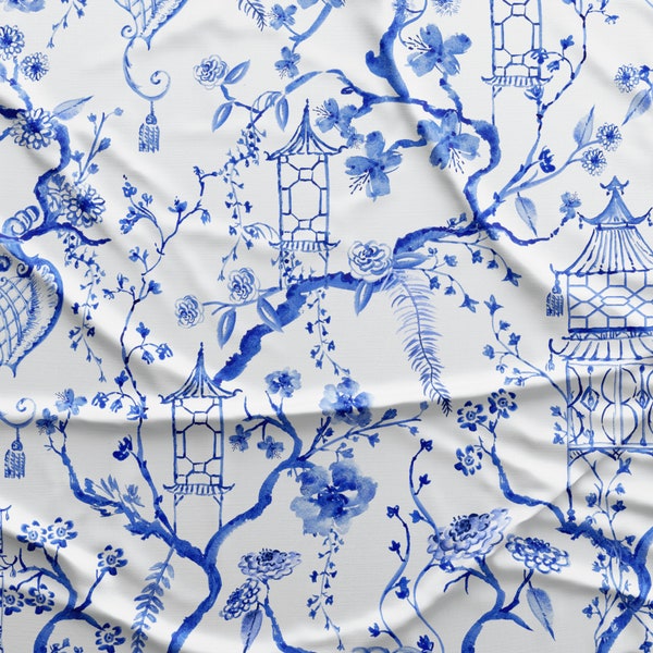 Chinoiserie Fabric Etsy