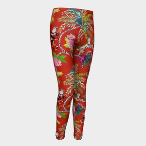 Chinoiserie Kids Leggings - &quot;Chinoiserie Frolic&quot; | Art to Wear for Trendy Kids and Tweens! | Trendy Tween | Shipping included in Price
