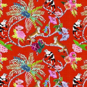 Chinoiserie Kunst "Chinoiserie Frolic" nahtlose Muster | Creative Asset ClipArt, Oberflächenmuster zum Drucken auf Endprodukten