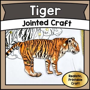Druckbare Glieder TIGER Tier Papier Bastelbogen | DIY Dschungeltier PDF Vorlage für Kinder & Aktivitäten im Klassenzimmer