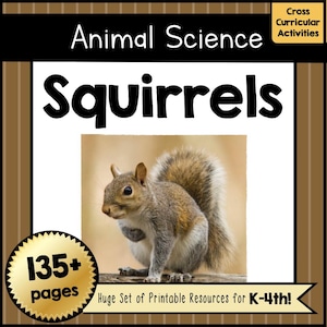 Squirrel Unit Study Printable No Prep | Animal Science Worksheets, Nonfiction Reading, Crafts & Activities | PreK Kindergarten 1st-4th