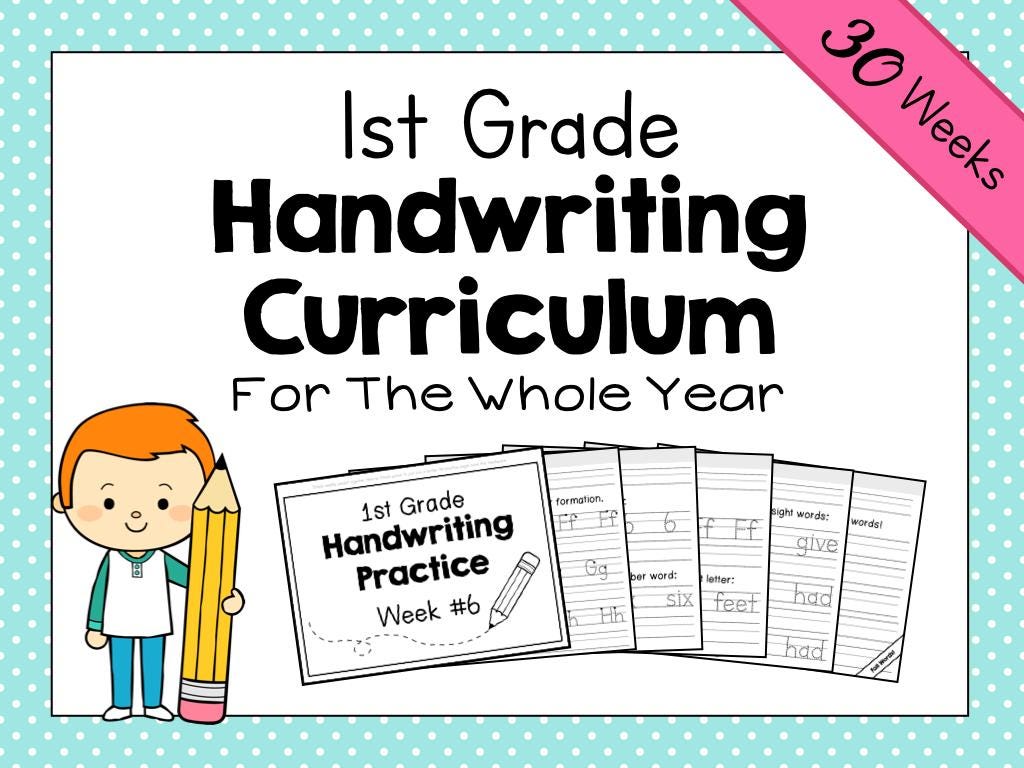 1st Grade Handwriting Curriculum Complete Full year Printable 1st Grade Handwriting Curriculum Complete Full year Printable