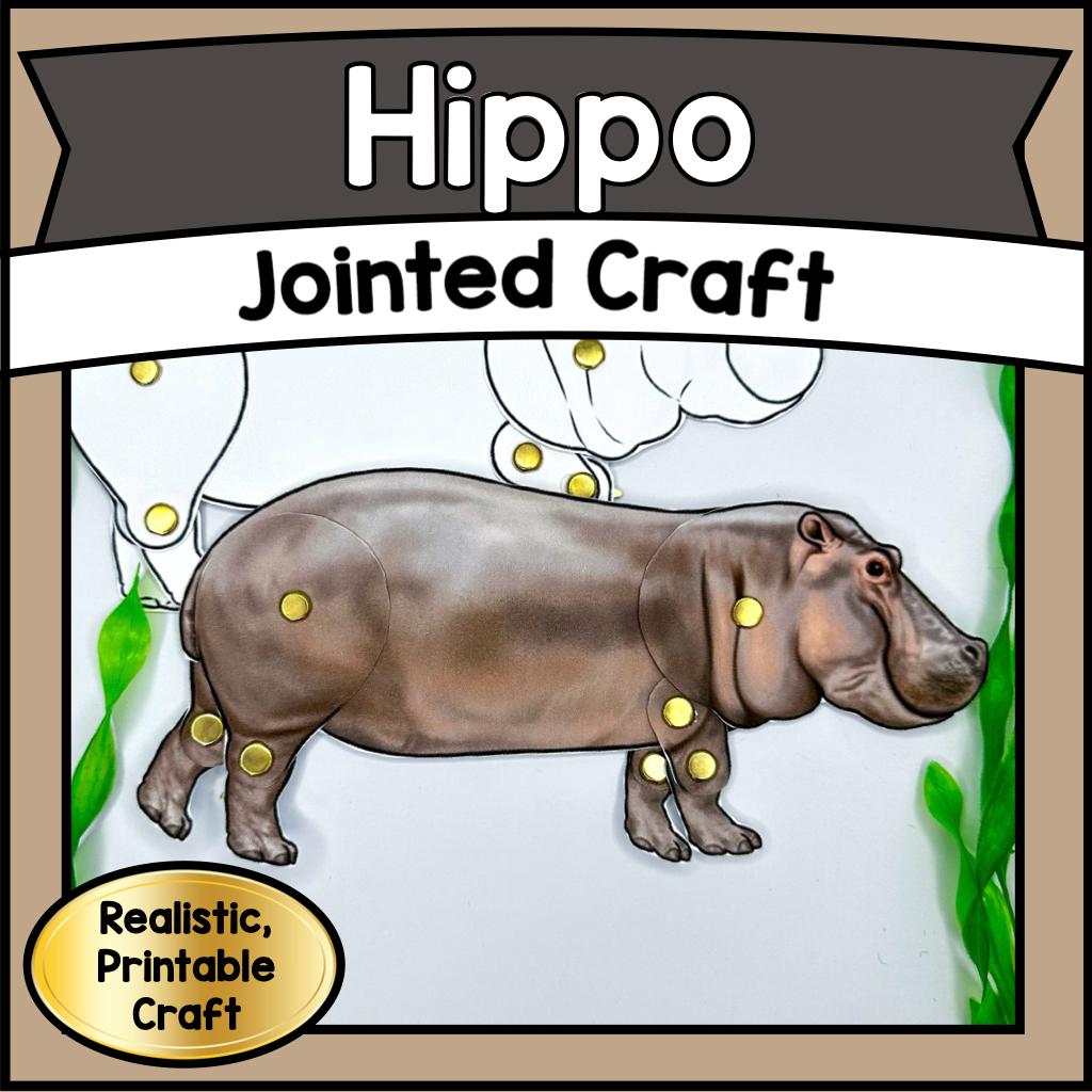 39 Awesome Animal Crafts For Kids 7 Hippo Paper puppet, Articulated Animal Craft, Jointed Paper Animal…