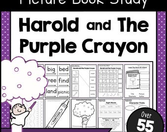 Harold and the Purple Crayon | Kindergarten Picture Book Study Companion | Printable Activities For Preschool To 2nd Grade & Teacher Guide