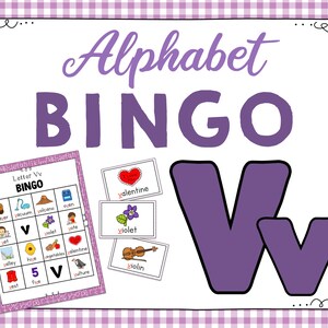 Juego de Bingo Letra V