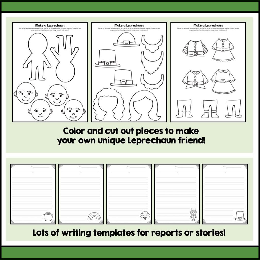 NO PREP St Patricks Day Craft Printable, March Writing and Crafting ...