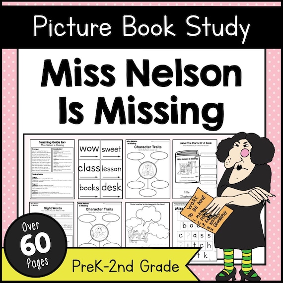Miss Nelson Is Missing Book Companion | Picture Book Activities | Crafts & Worksheets For Preschool Kindergarten | 1st And 2nd Grade Reading
