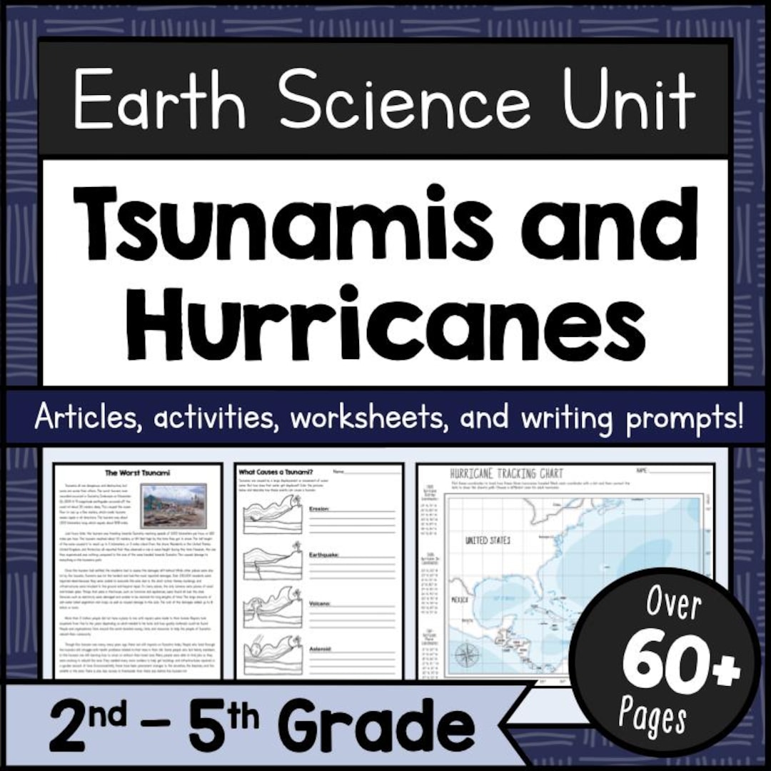 Tsunamis & Hurricanes Unit Study Printable Earth Science Worksheets ...