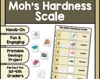 Mohs Hardness Scale Printable, Geology Paper Craft Activity PDF, Hands on Rock & Mineral Classification Worksheet, Earth Science Resources