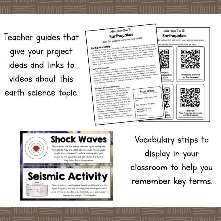 Earthquake Unit Study PDF, Earthquakes Worksheets, Seismic Activity ...