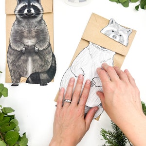 Printable Raccoon Puppet Template | Creative Paper Bag Craft | Hands-on ...