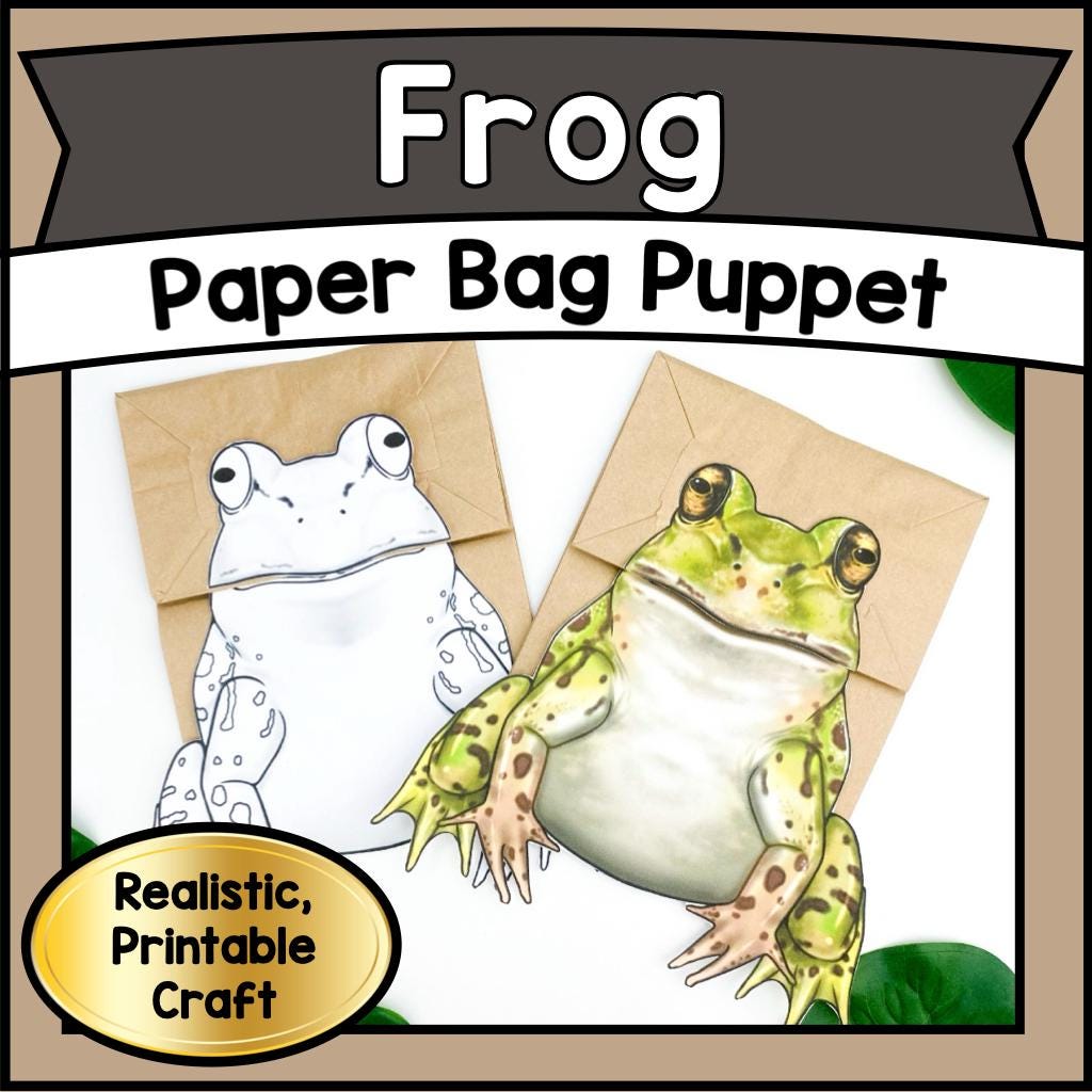 Printable Jointed FROG Puppet Craft Template Kit DIY Articulated…