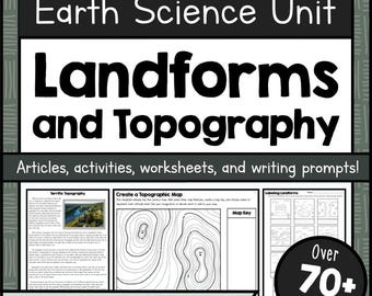 Landforms and Topography Unit Study Printable Earth Science Worksheets & Activities PDF Homeschool Classroom 2nd-5th Grade Reading Resources