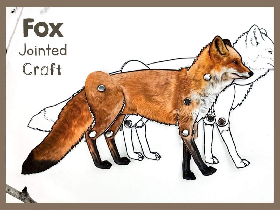 Printable Jointed Fox Puppet Craft | Articulated Animal Template for ...
