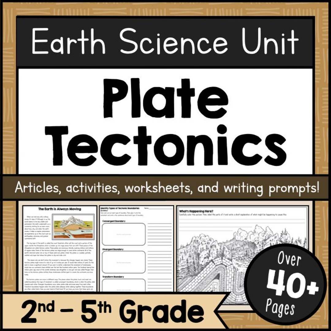 Tectonic Plates Unit Study Printable • Earth Science Worksheets ...