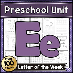 PRESCHOOL Letter E Activities and Alphabet Letter of the Week Unit – Alphabet TRACING, Phonics, Crafts and Games – KINDERGARTEN Pdf Download