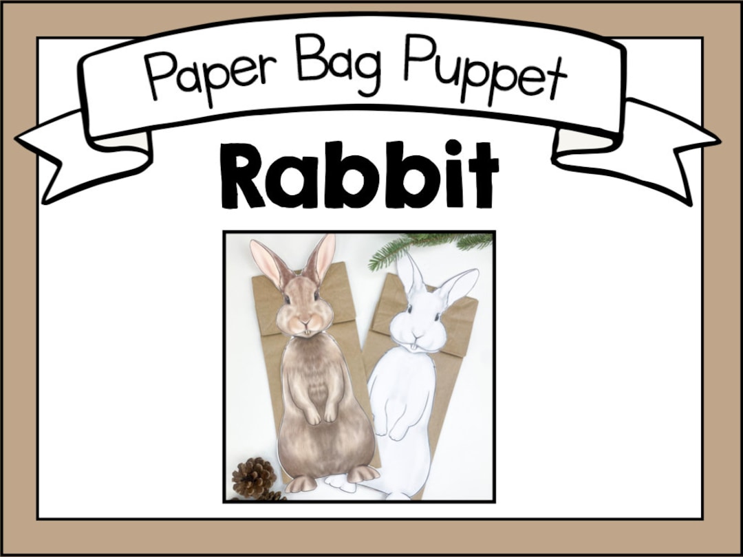 Rabbit  Paper Bag Puppet  Printable Craft Template