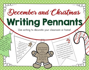 Writing Pennants for December and Christmas